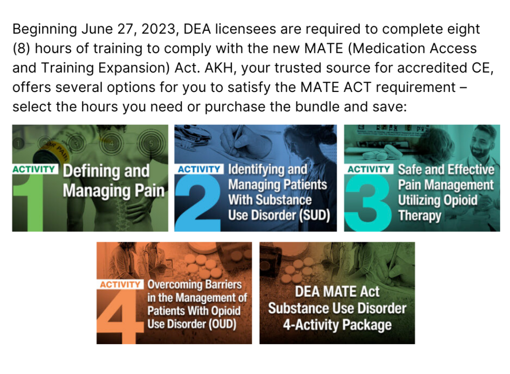 MATE Act education for healthcare professionals